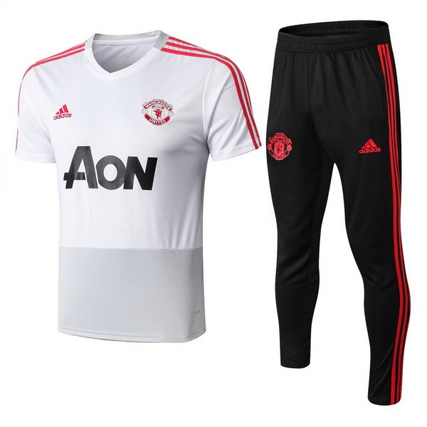 Entrenamiento Manchester United Conjunto Completo 2018-2019 Blanco Rojo